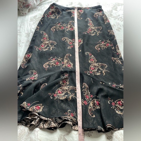 Emma James Dark Floral Paisley Pull On Reversible Midi Skirt 12 Fairy Boho Y2K - Picture 8 of 8